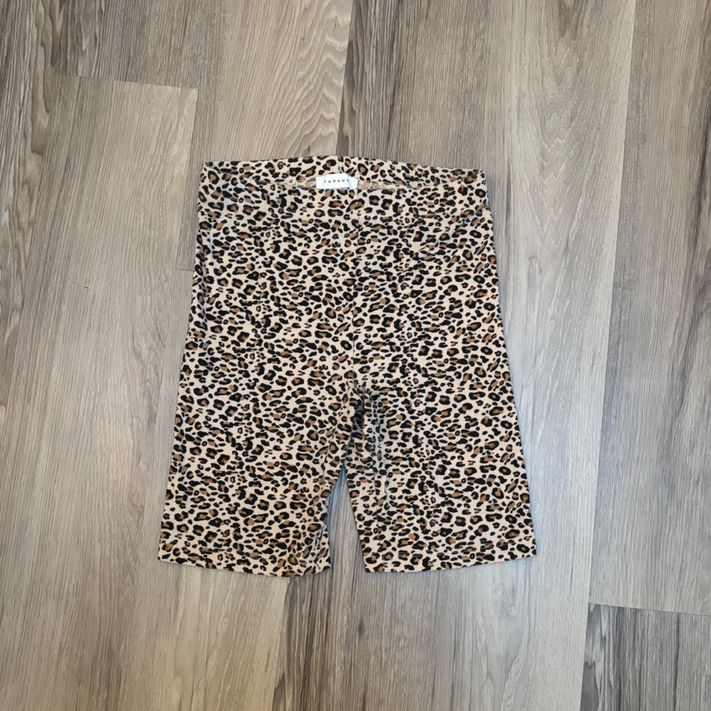 Topshop leopard print biker shorts